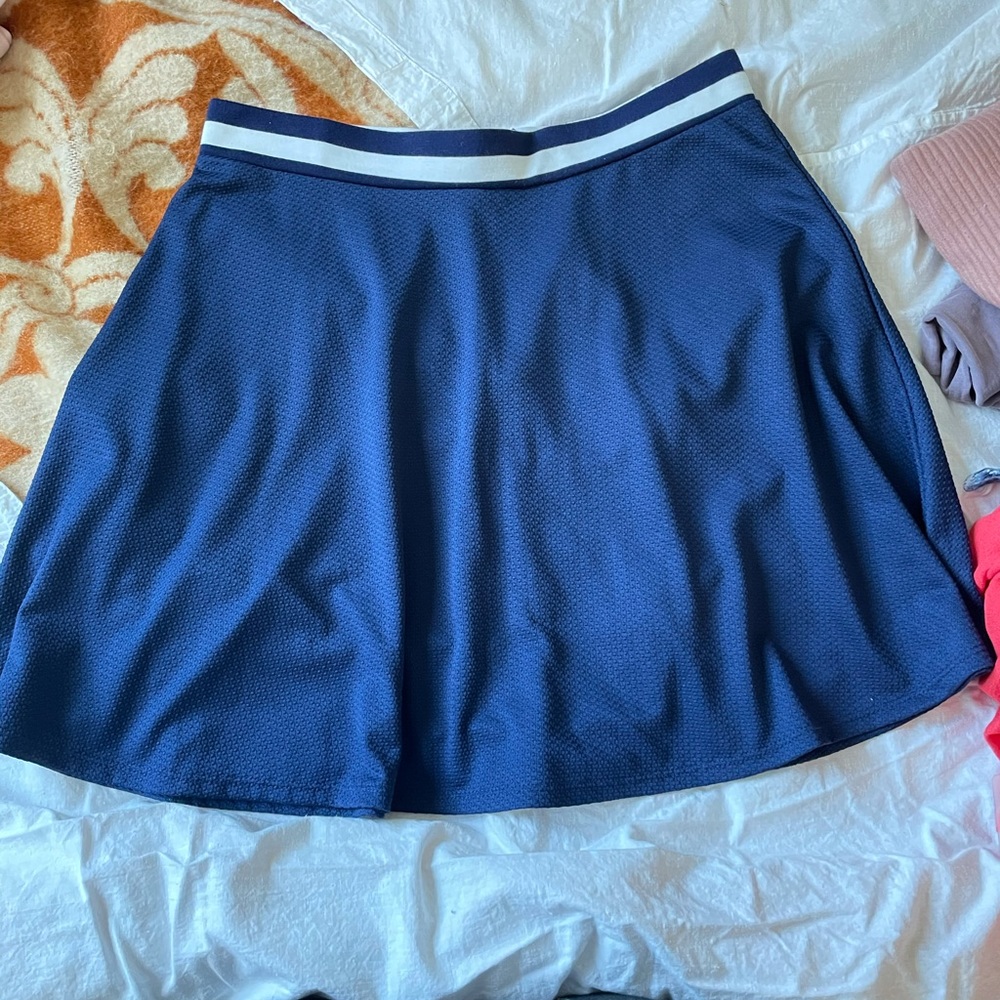 Blue zip up skirt